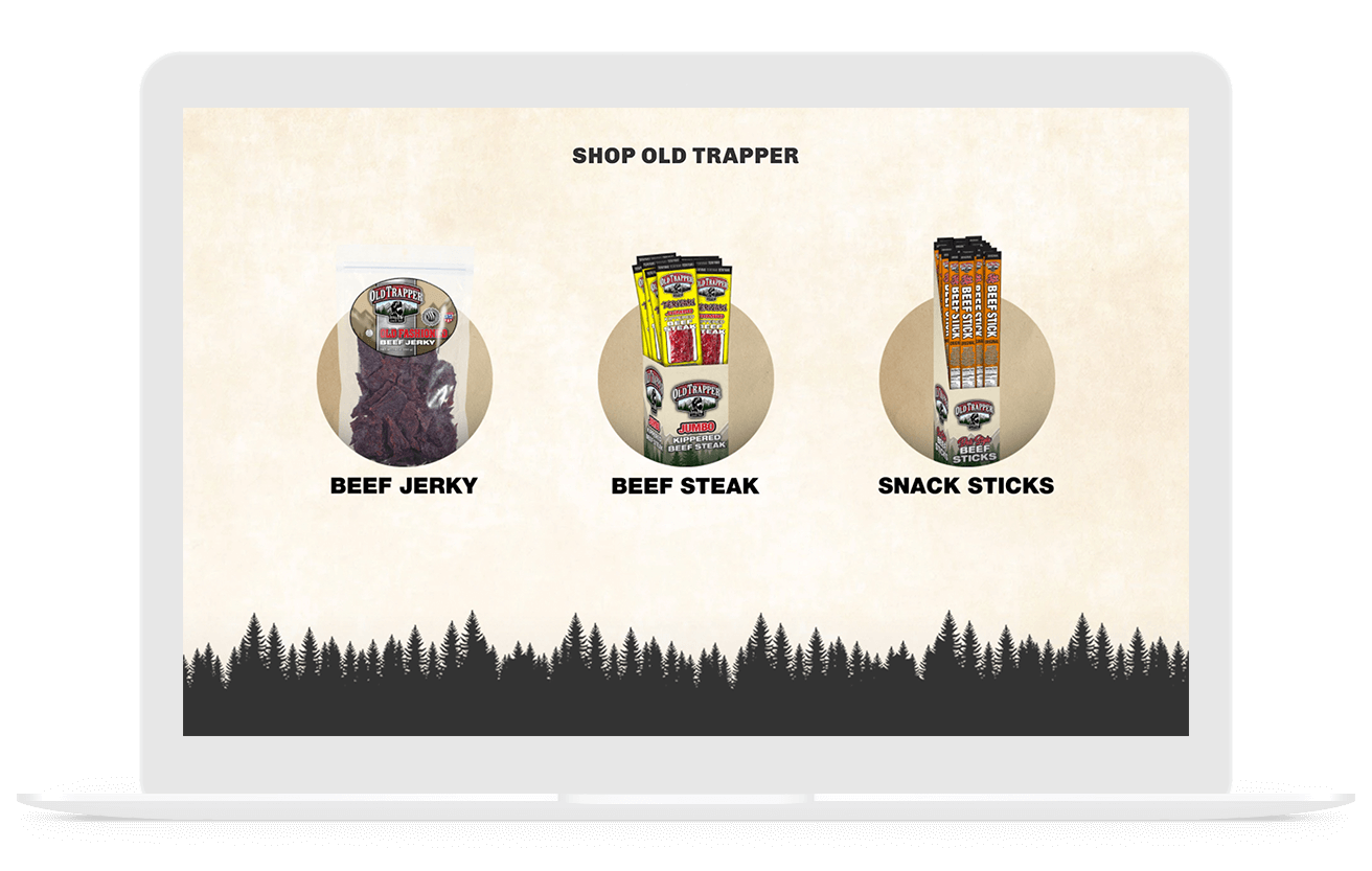Old Trapper ecommerce web design